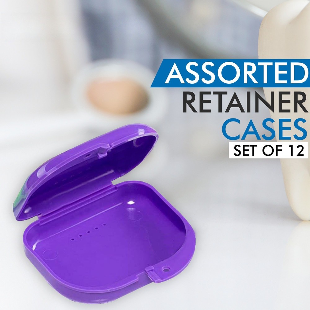 12 Sealed Assorted Dental Retainer Boxes Denture Case, Mouthguard Containers Box