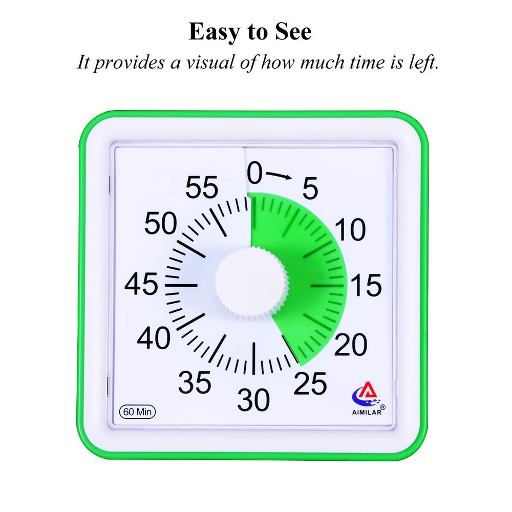 AIMILAR 60 Minute Visual Timer-Silent Timer Time Management Tool for Classroom