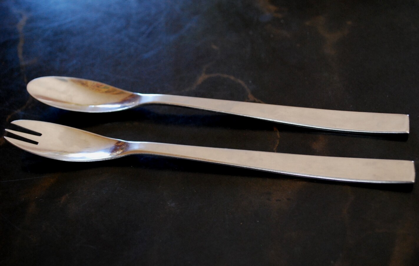 INDIVIDUAL HORS d'OEUVRES SET Vintage MODERN Amboss Austria Stainless Fork Spoon