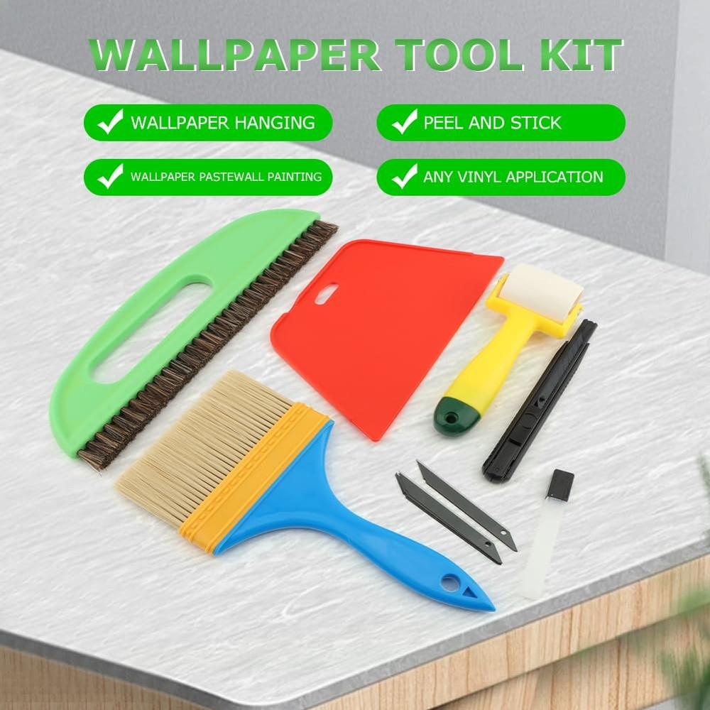 Wallpaper Smoothing Tool Kit Brush,Seam Roller,Paste...