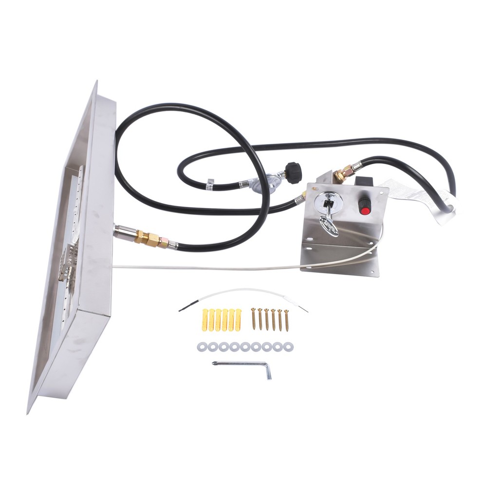 24 x 8-inch Fire Pit Pan Stainless Steel Fire Pit Burner Kit Rectangular