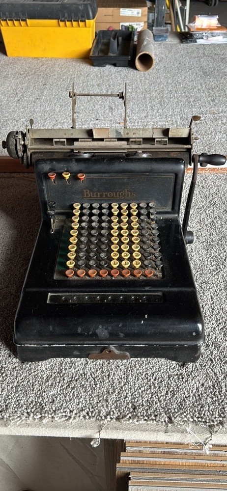 Burroughs Vintage Mechanical Adding Machine Calculator