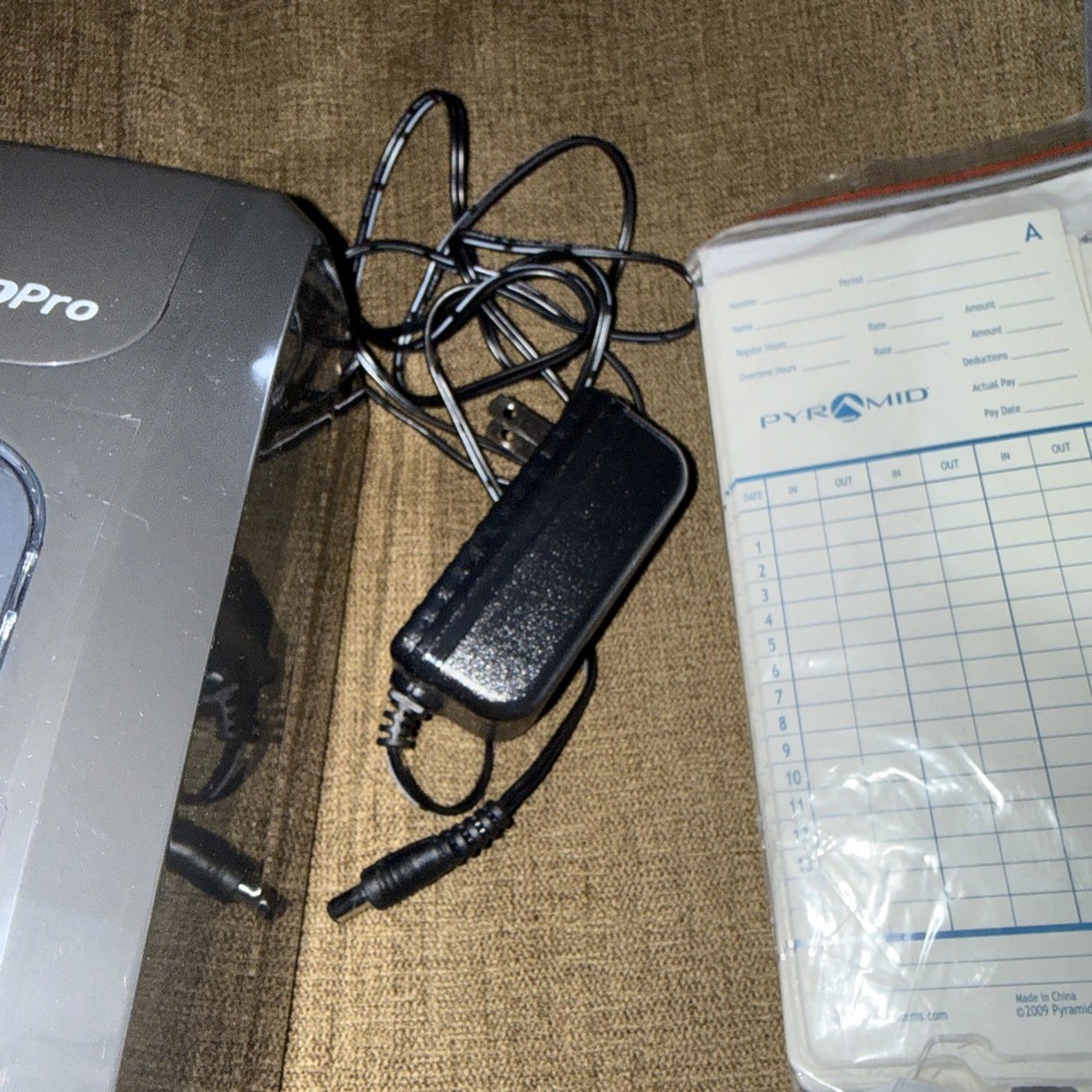 Pyramid Technologies 2650 Pro Auto Aligning Time Clock, LCD Display, Charcoal