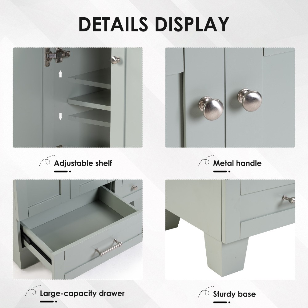 Bathroom Vanity W Ceramic Sink Soft-Close Drawers