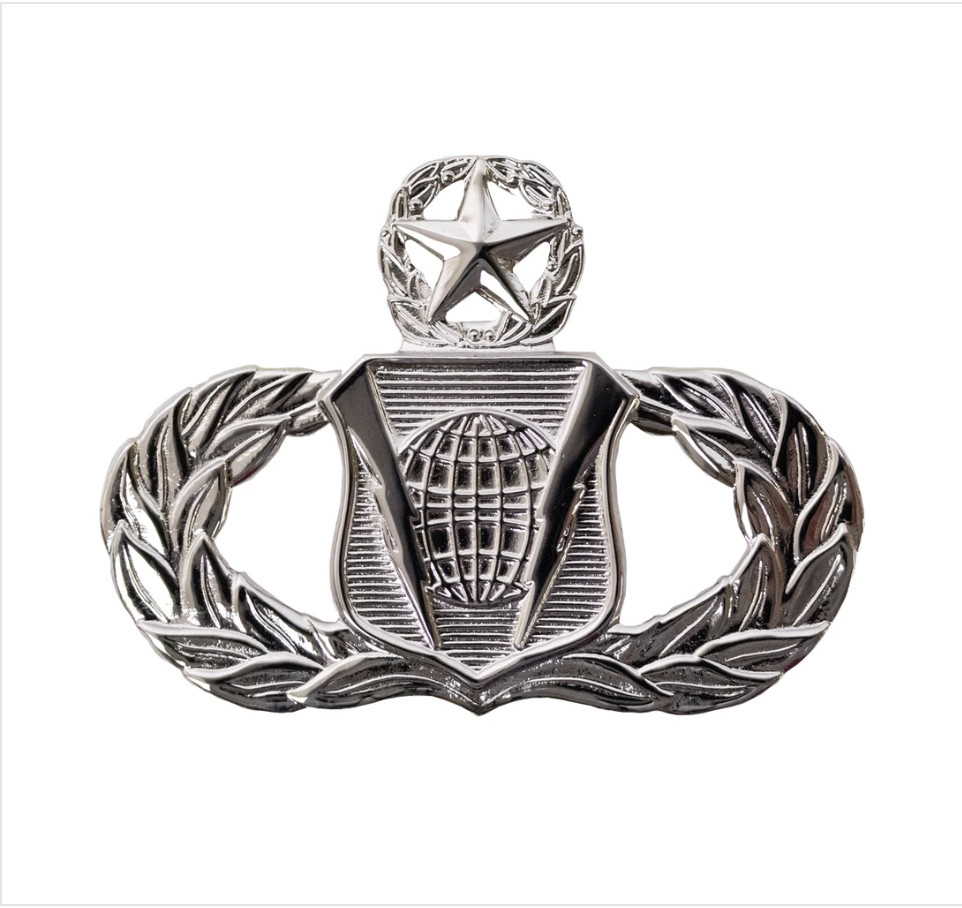 GENUINE U.S. AIR FORCE BADGE: COMMAND AND CONTROL: MASTER - REGULATION SIZE