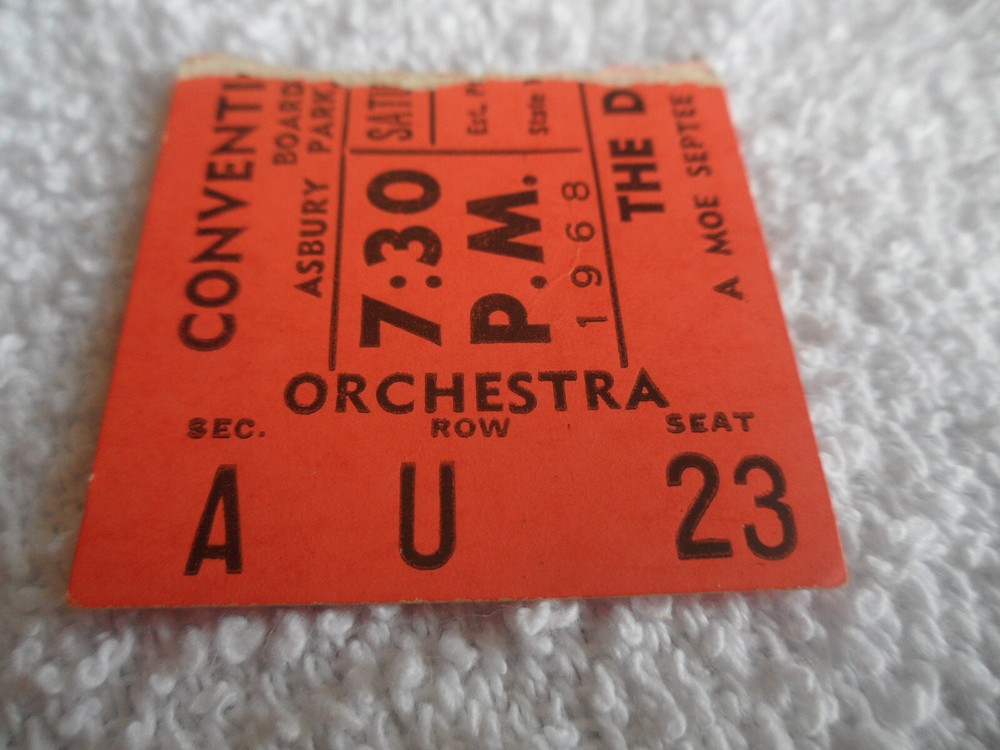 THE DOORS Original__1968__CONCERT TICKET STUB__Asbury Park__NM-