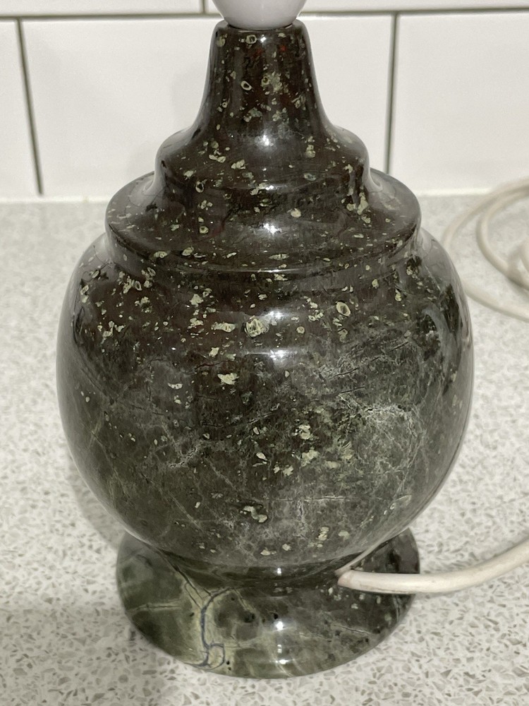 LARGE HEAVY POLISHED & TURNED CORNISH SERPENTINE LAMP BASE THE LIZARD, CORNWALL
