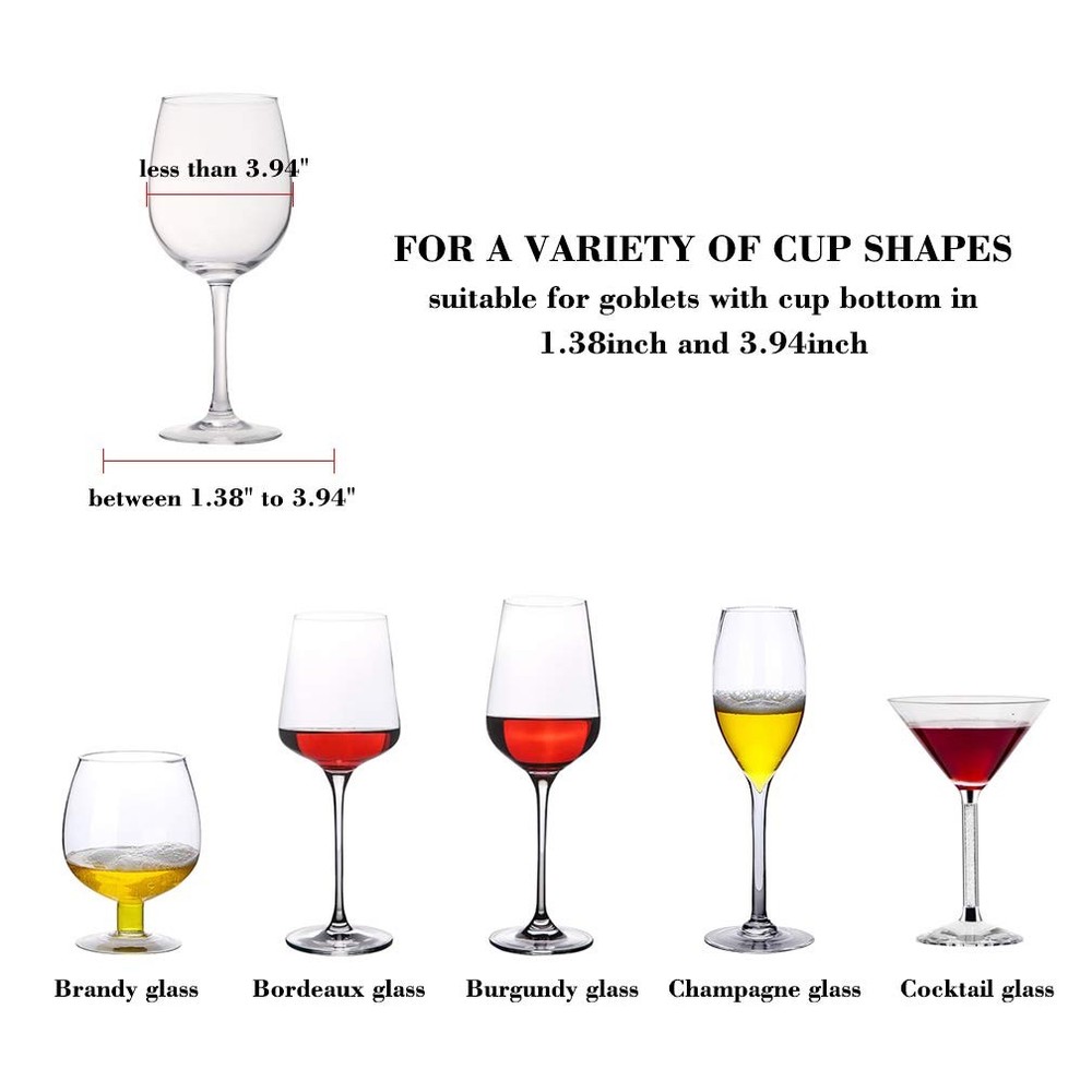 5 Rows Wine Glasses Rack Under Cabinet Stemware Rack for Cabinet Kitchen