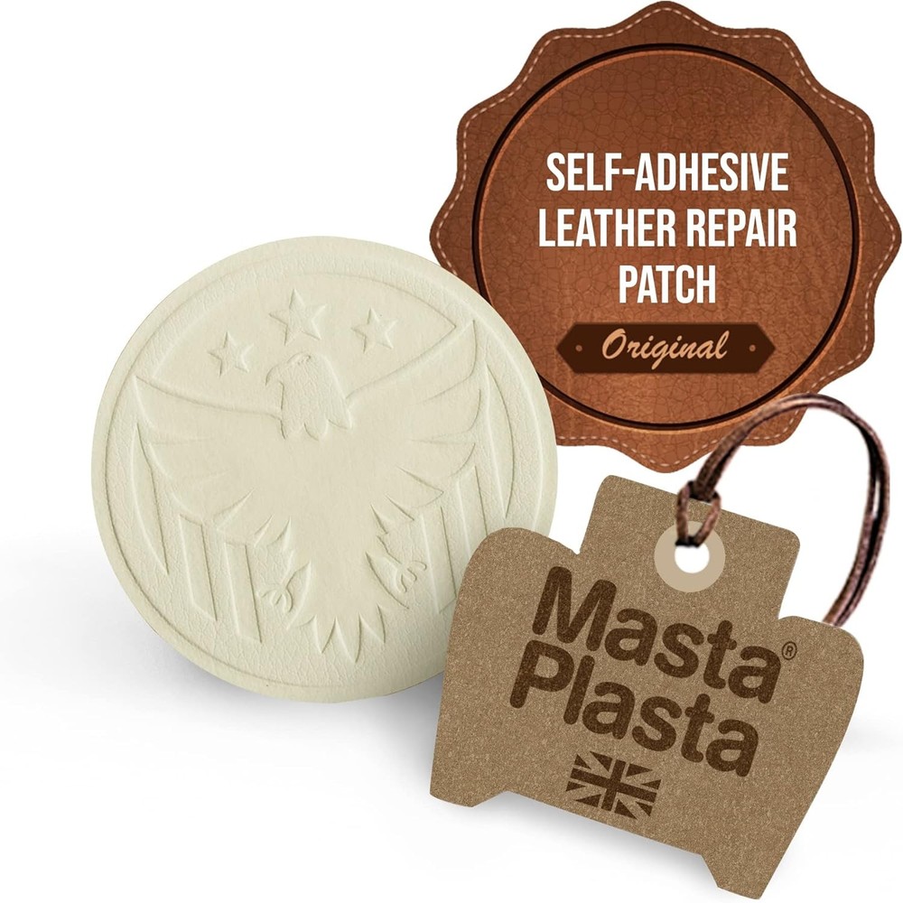 Instant Self-Adhesive Repair Patch Ivory 3" for Upholstery, Jackets,