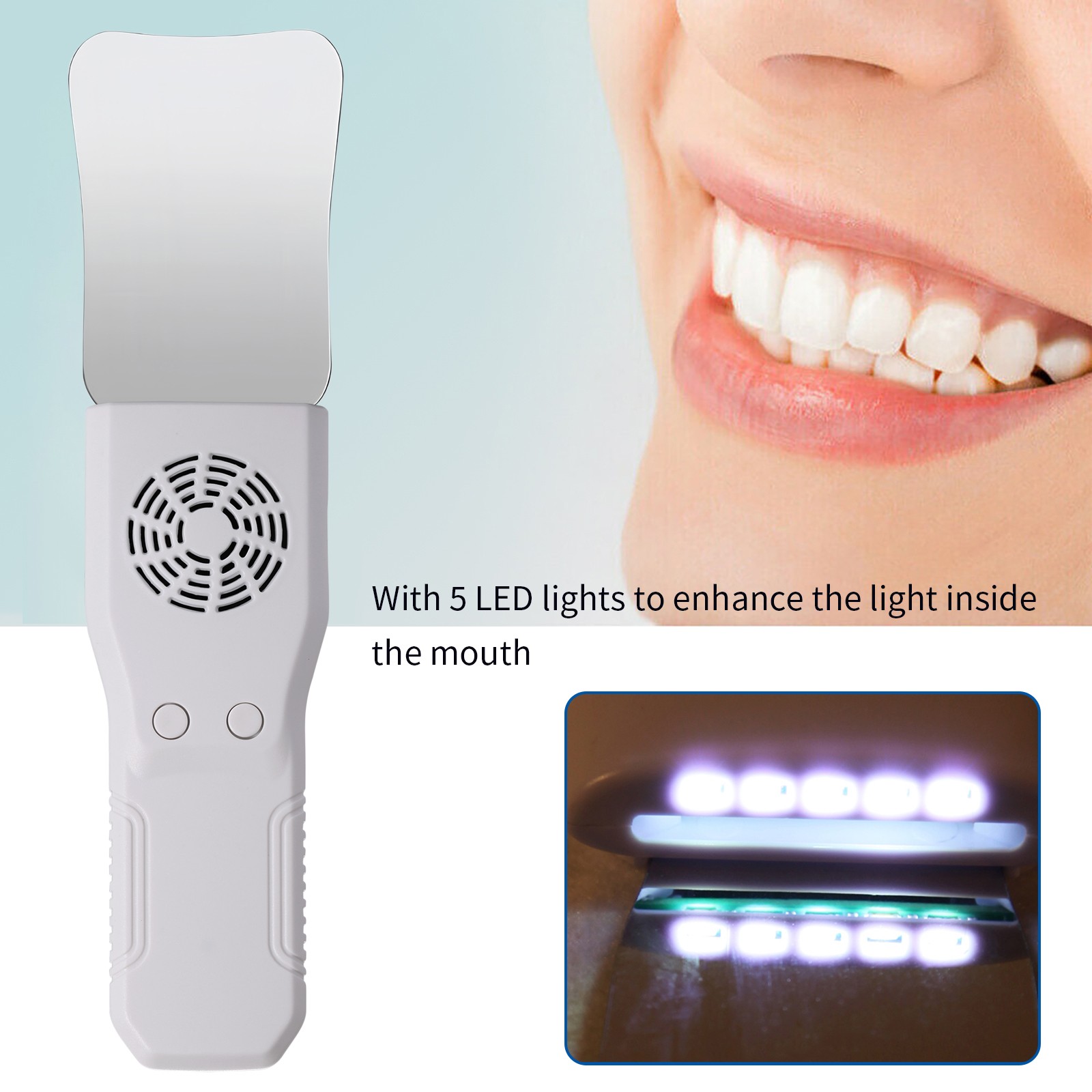 Dental Occlusal Mirror Fog Free LED Intra Oral Photo System +4 Mirrors Defog