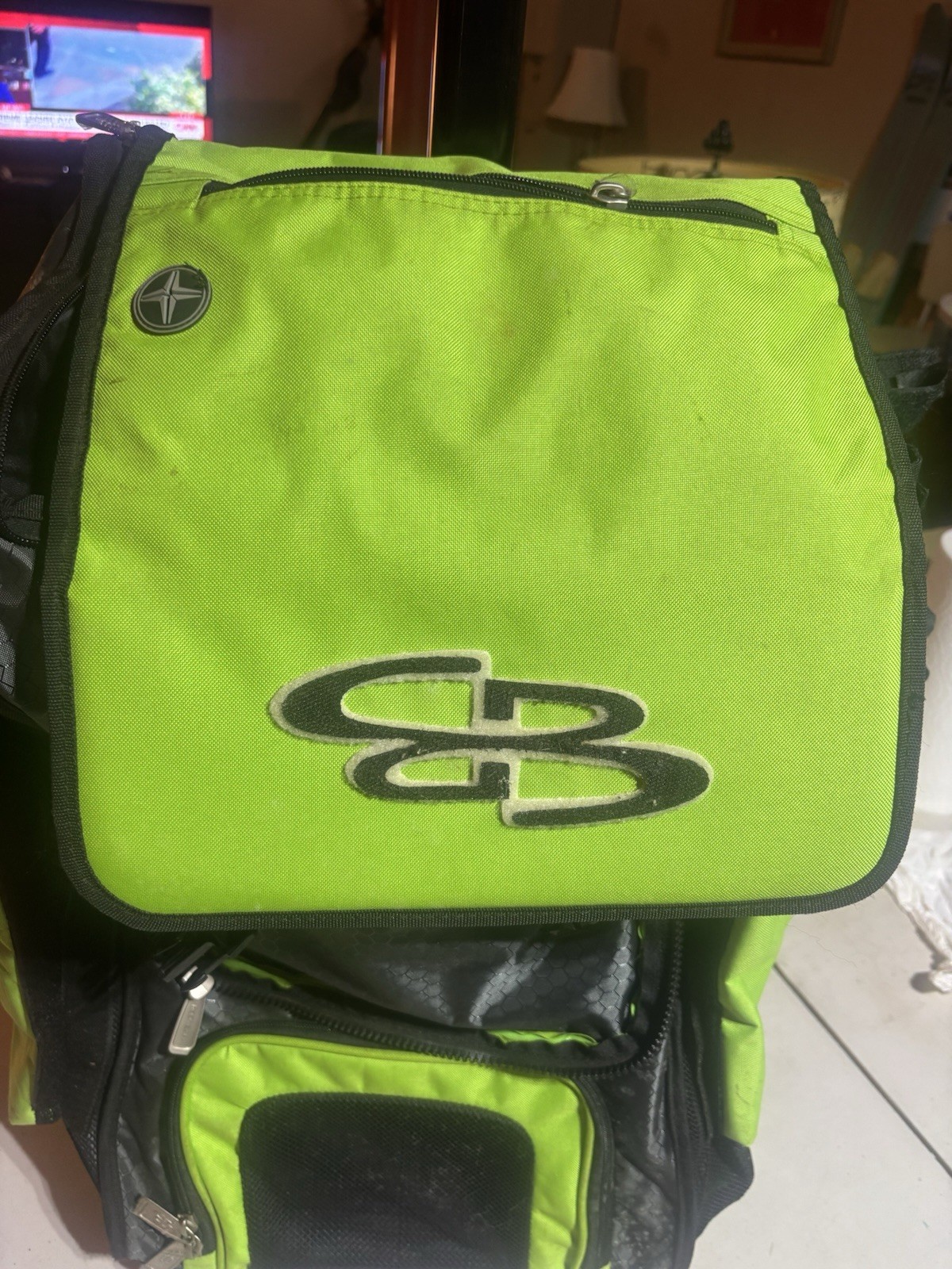 Boombah Rolling Superpack Catchers Bag Neon Green *missing Front Flap *