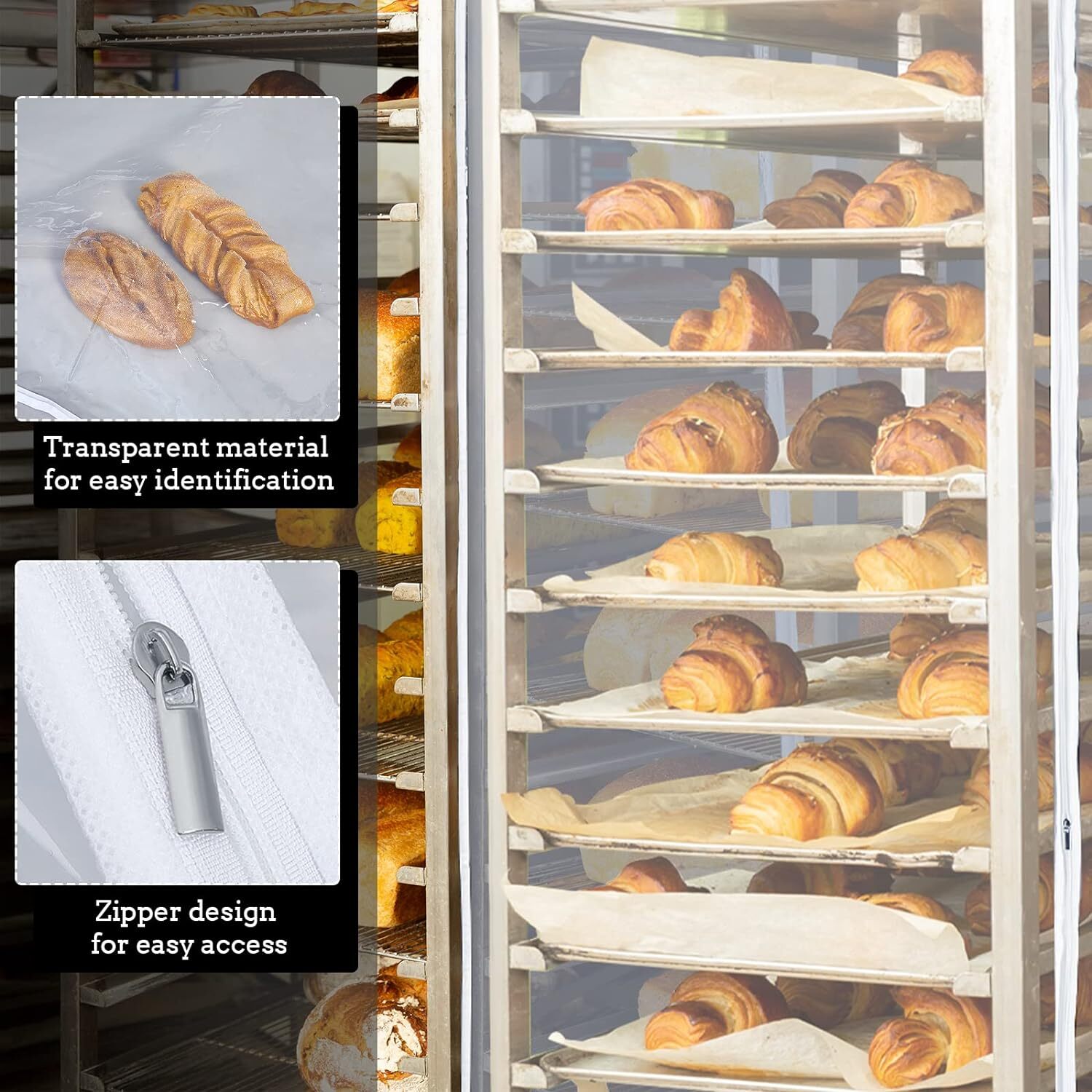 530387 Commercial-Grade Sheet Pan/Bun Pan Rack Cover, Plastic, 20-Tier, 28" L