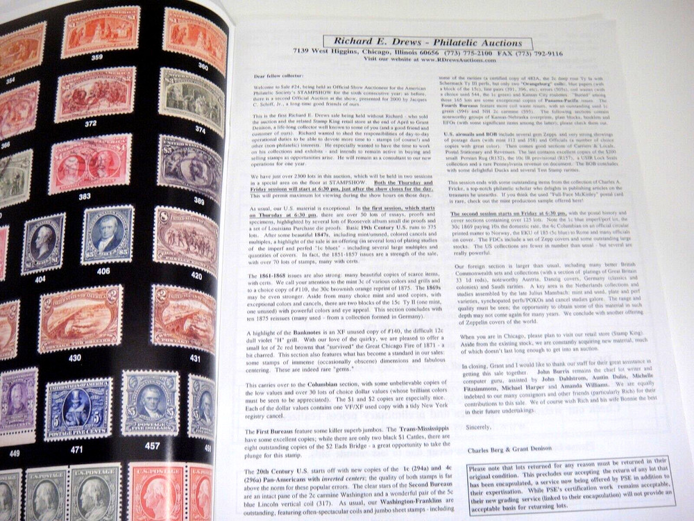 Richard Drews Stamp Auction Catalog Columbians Pan American Inverted Centers