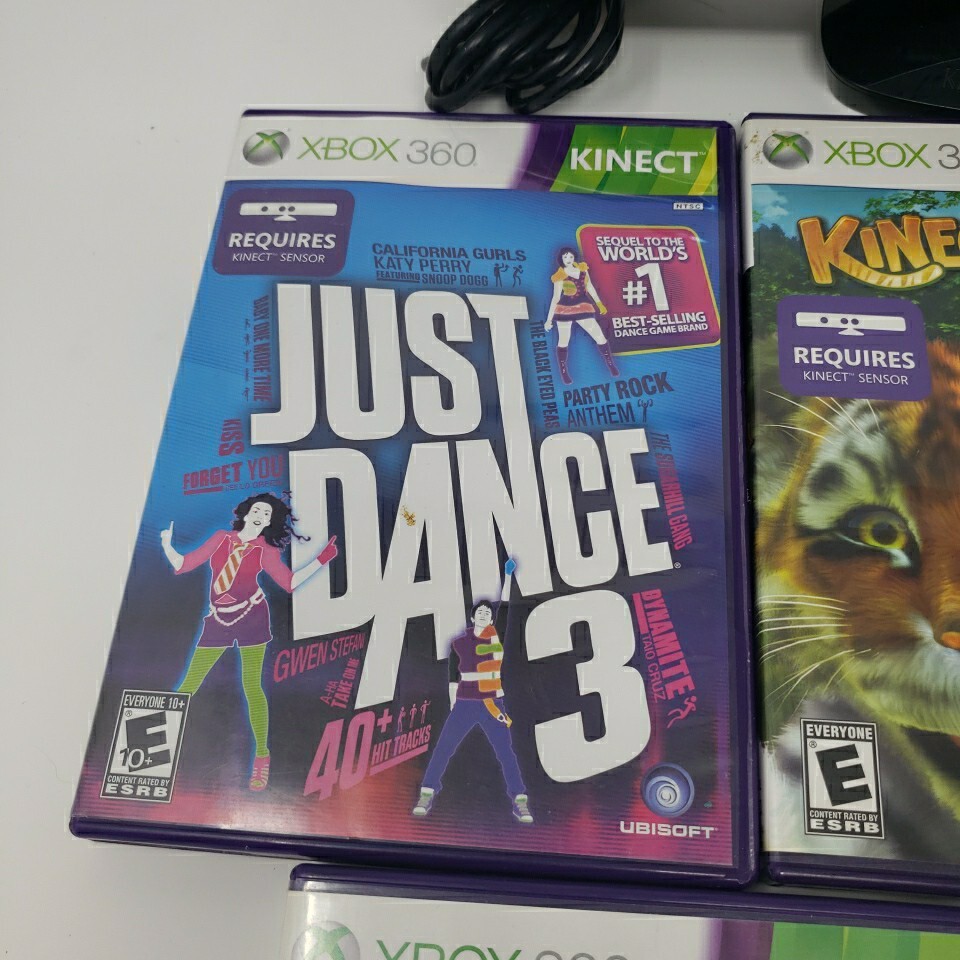 Xbox 360 Kinect Bundle - Sensor & 5 Games Cleaned and Polished Discs