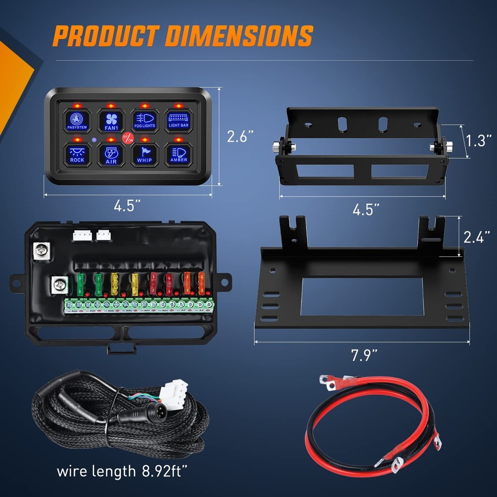 Nilight 6 Gang Switch Panel Universal Circuit Control Relay System