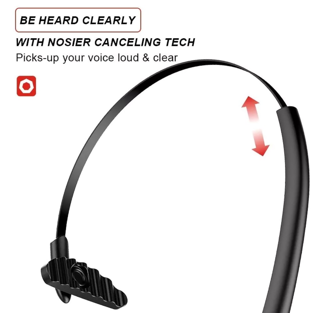 Black Rechargeable Headphone Wireless Bluetooth 5.0 Operator Headset Brand New