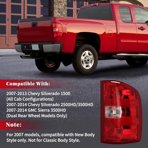 Tail Light Assembly Compatible with Chevy Silverado Passenger Side