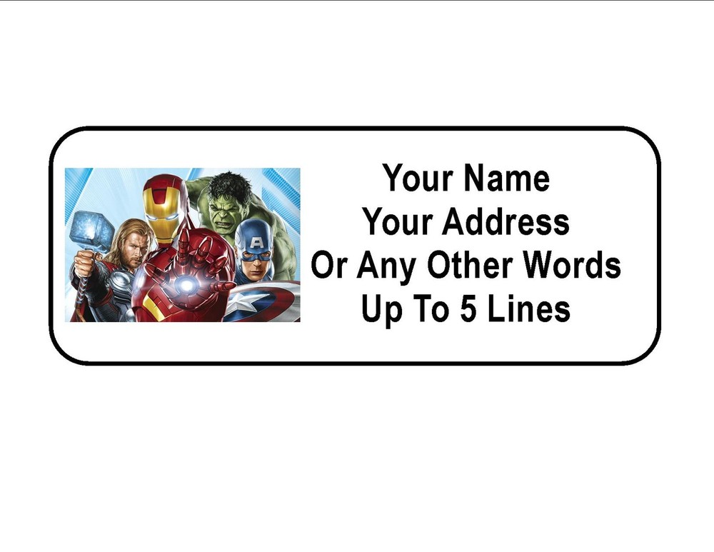 30 Avengers Personalized Address Labels