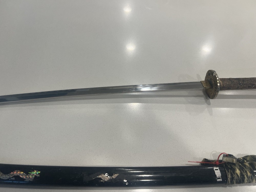 Ornate Dragon Handle Samurai Sword
