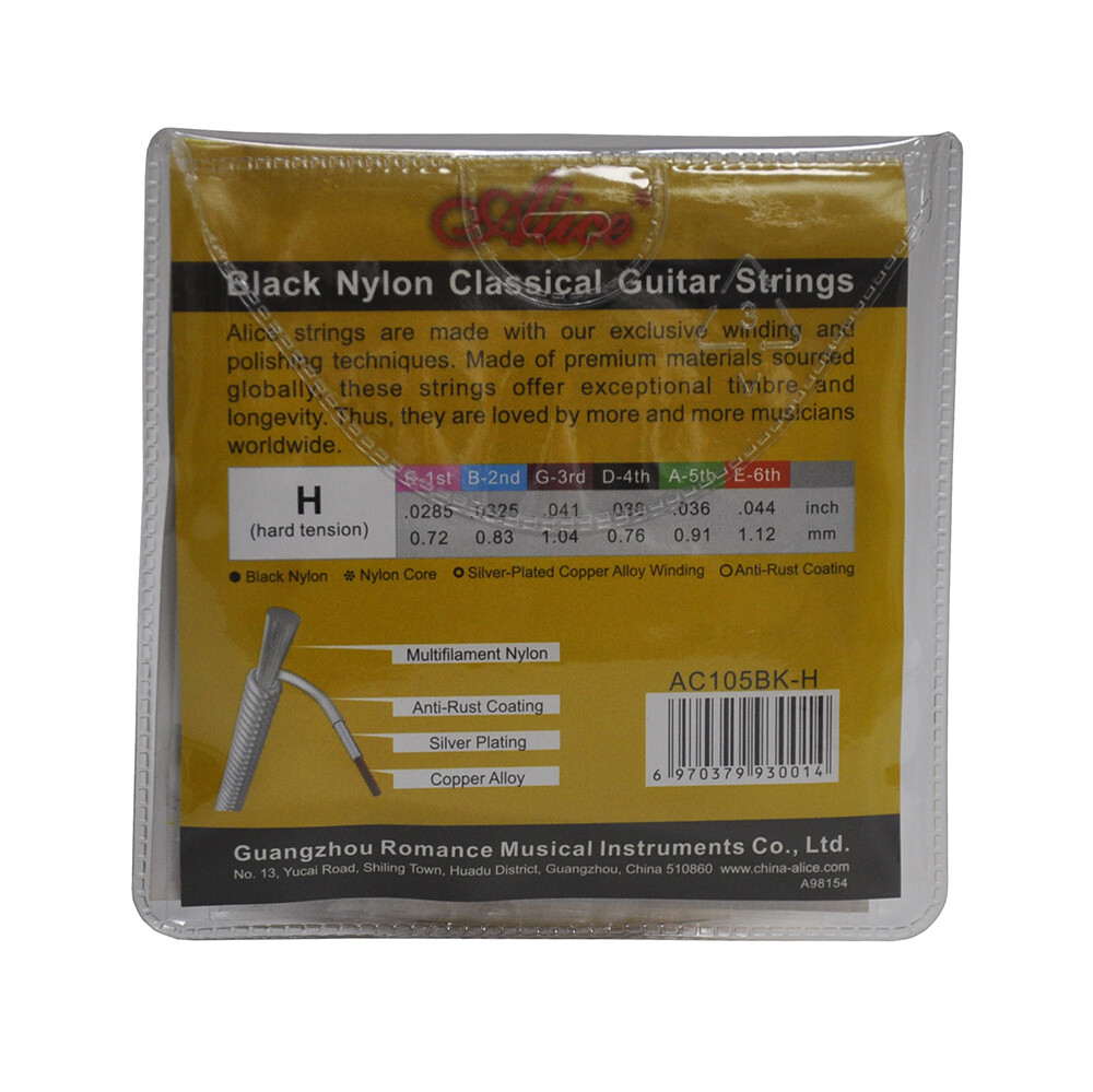 10Sets Alice Classical Guitar Strings Multifilament Nylon Silver Plated AC105BKH
