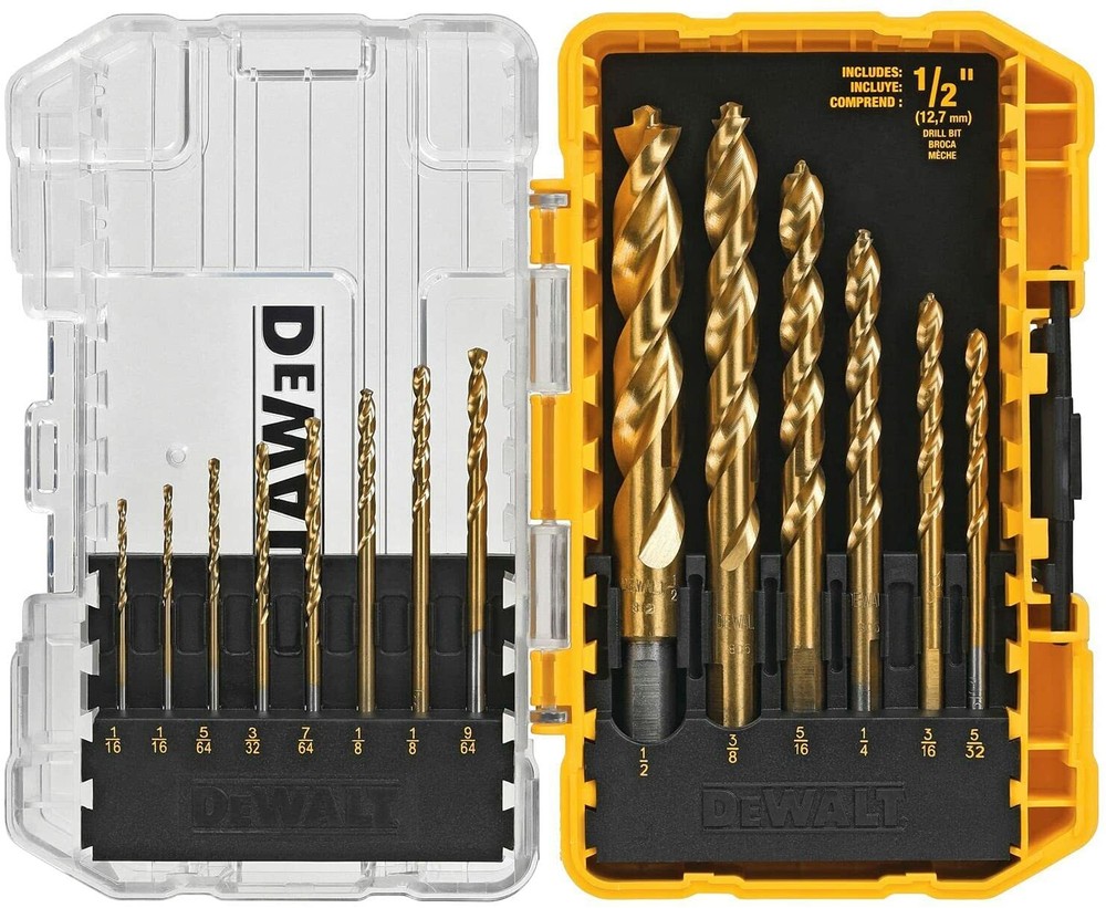 DeWALT (#DW1354) Pilot Point Titanium Drill Bit Set, 14-Piece