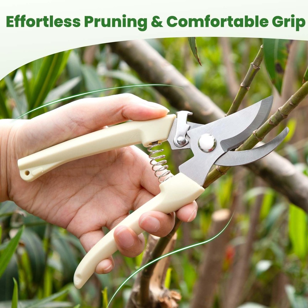 Pruning Shears, 2PACK Sharp Handheld Garden Small (for women's hands), White