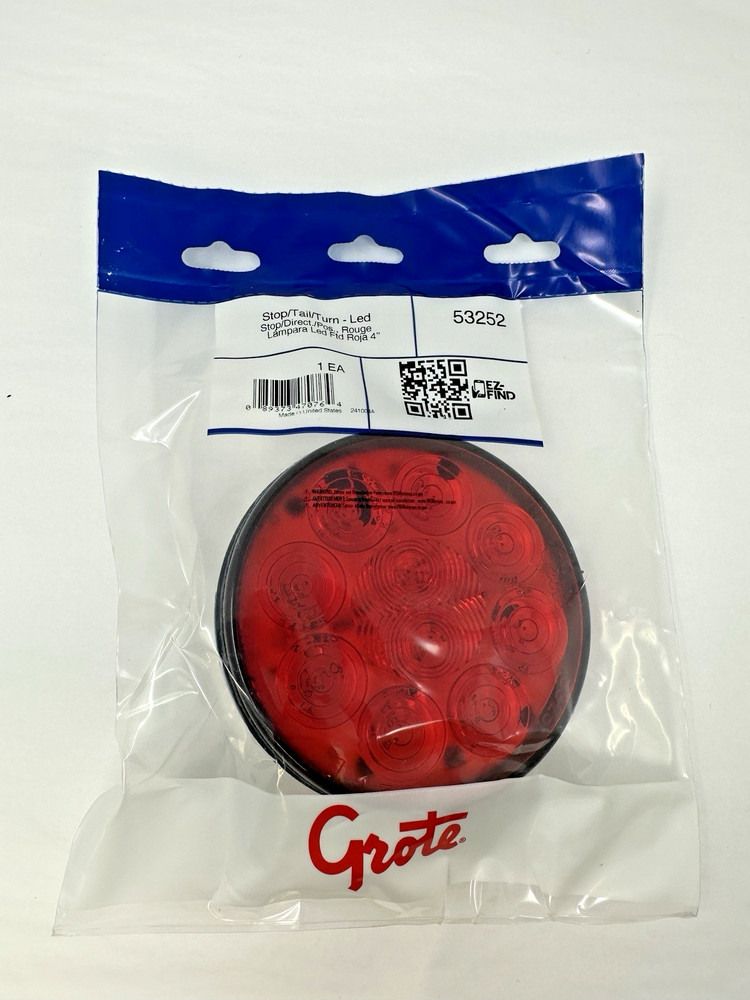Grote 53252 Supernova, 10-Diode Pattern Led Stop/Tail/Turn Light, Round, 4 5/16