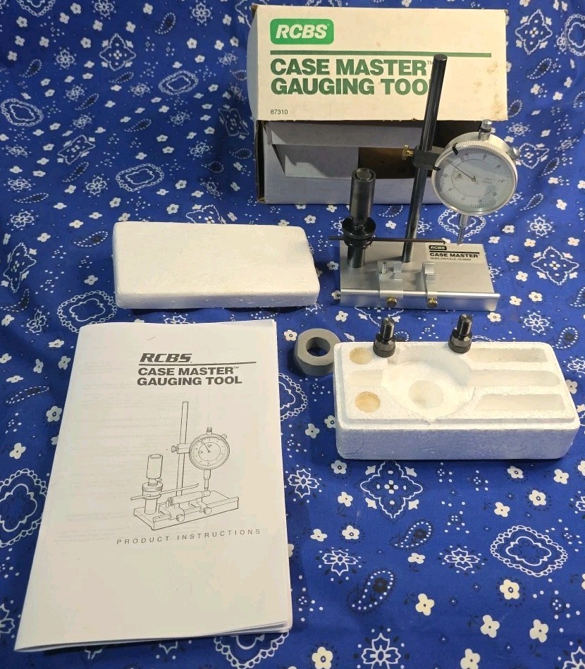 RCBS CASE MASTER GAUGING TOOL CASE NECK CONCENTRICITY THICKNESS LENGTH GAGE