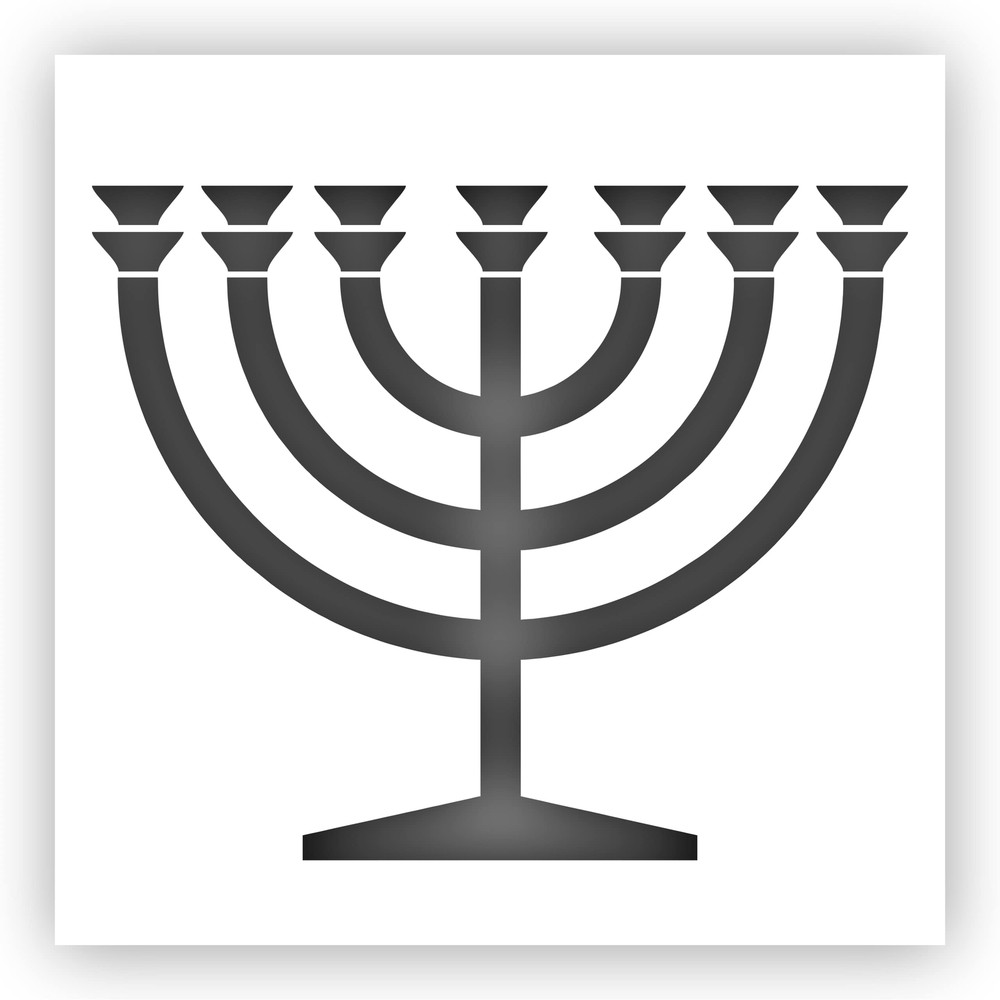 Menorah Judaism Stencil - Choose a Size - Laser-Cut Reusable Plastic