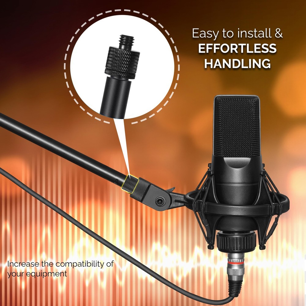 Microphone Stand Adapter Set 8 Pieces for Various Thread Sizes and Tripod Use