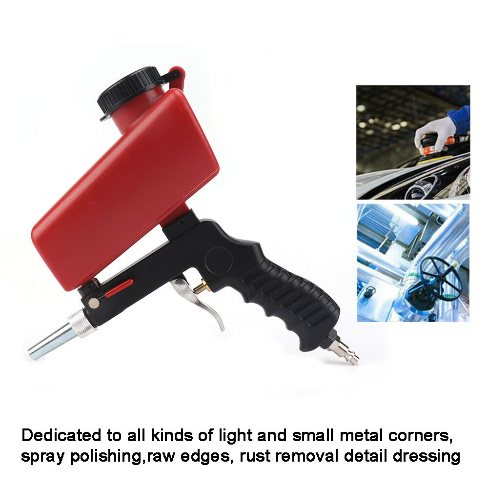 Handheld Gravity Feed Pneumatic Sandblasting Gun Sand Blaster Spray Remove Tools