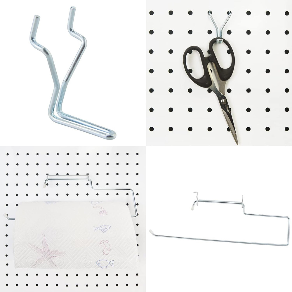 Peg Board Organizer 21 Pack, Pegboard Accessories with Baskets Cups Hooks - 1...