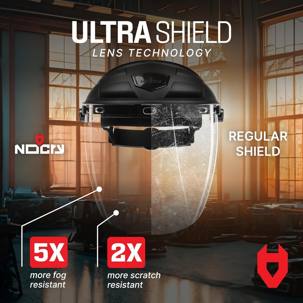 Clear Safety Face Shield for Work, Impact-Resistant, Adjustable