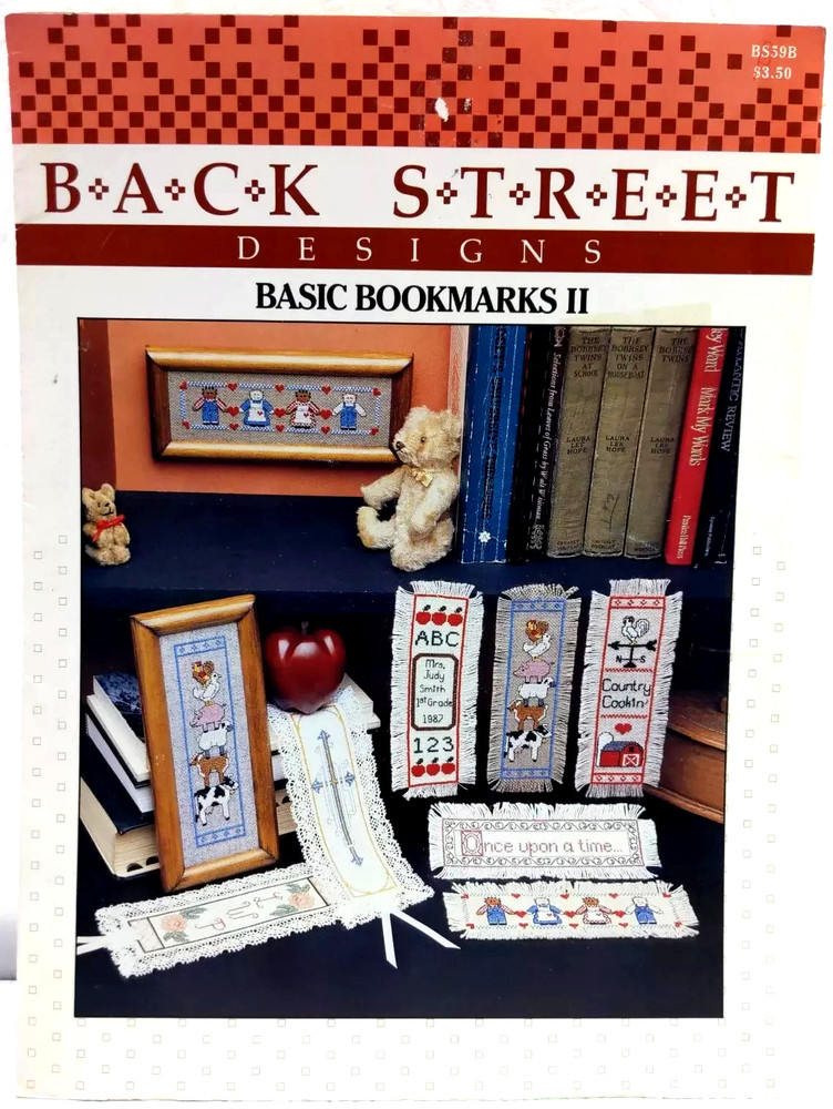 1987 Back Street Designs Basic Bookmarks II Tri Fold Chart BS59B Cross Stitch