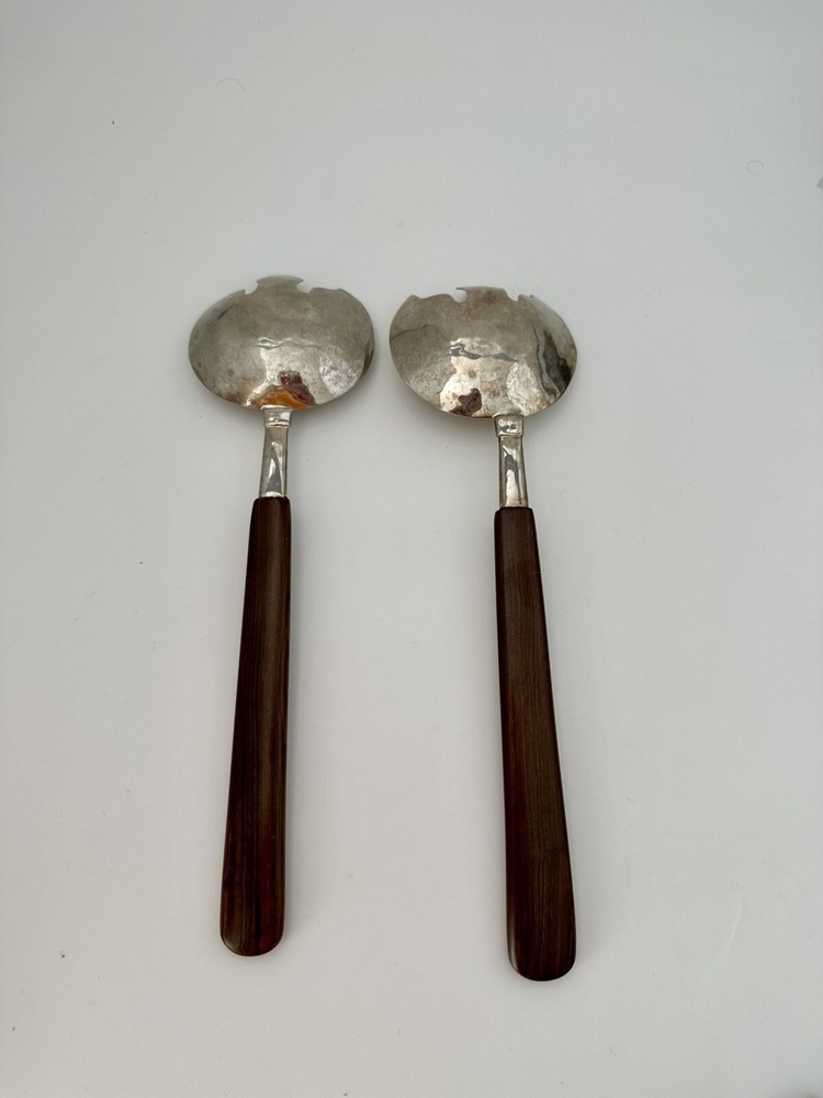 Sterling Silver 950 Salad Serving Spoons from Peru