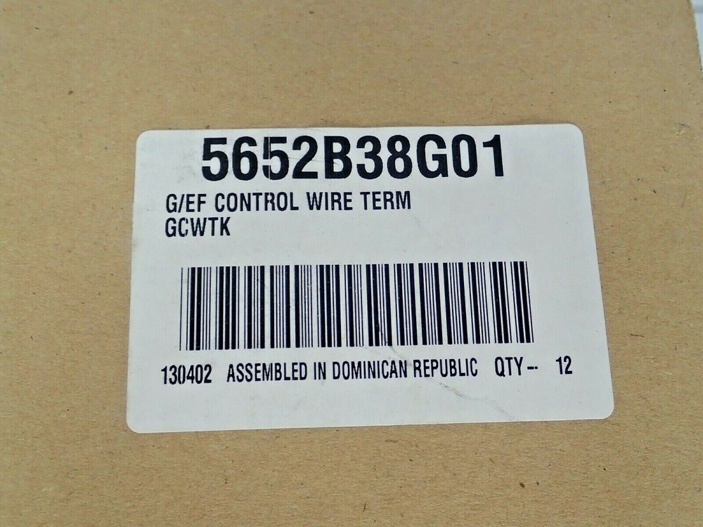 EATON GCWTK CONTROL WIRE TERMINAL QUANTITY 12 STYLE 5652B38GO1