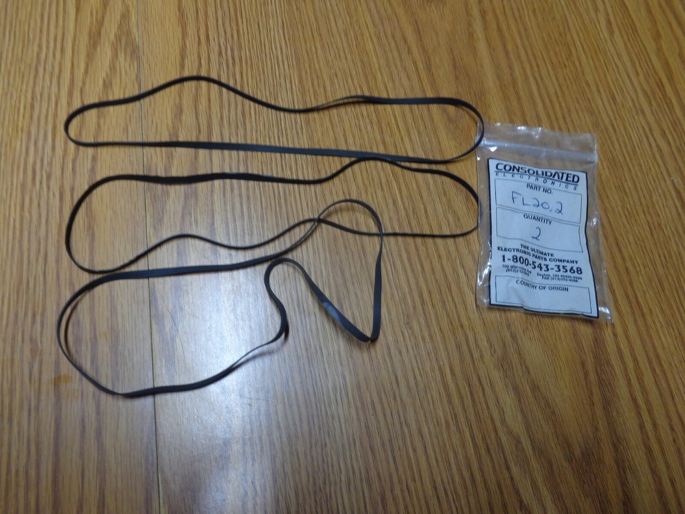 Consolidated Electronics Inc. Replacement Flat Rubber Belts (3) FL20.2