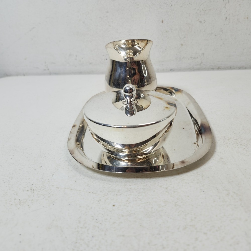 Vintagr Rogers Silverplate Creamer Sugar Serving Tray Home Decor