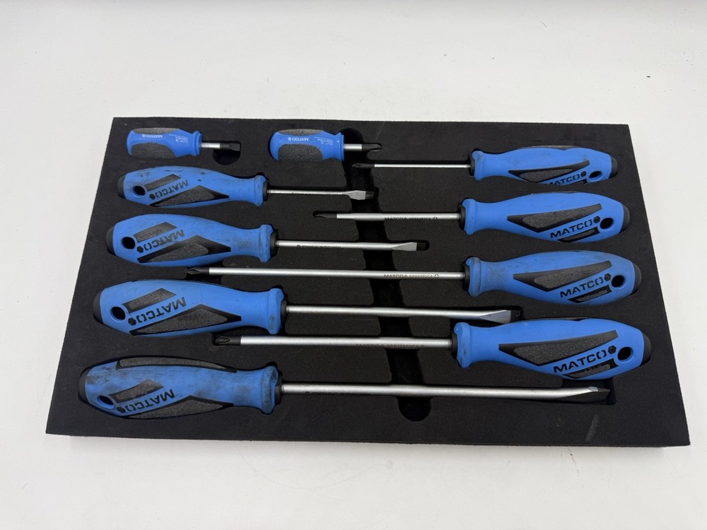 Matco SSPCB10C 10 Piece Top Torque II Screwdriver Set Blue - NICE