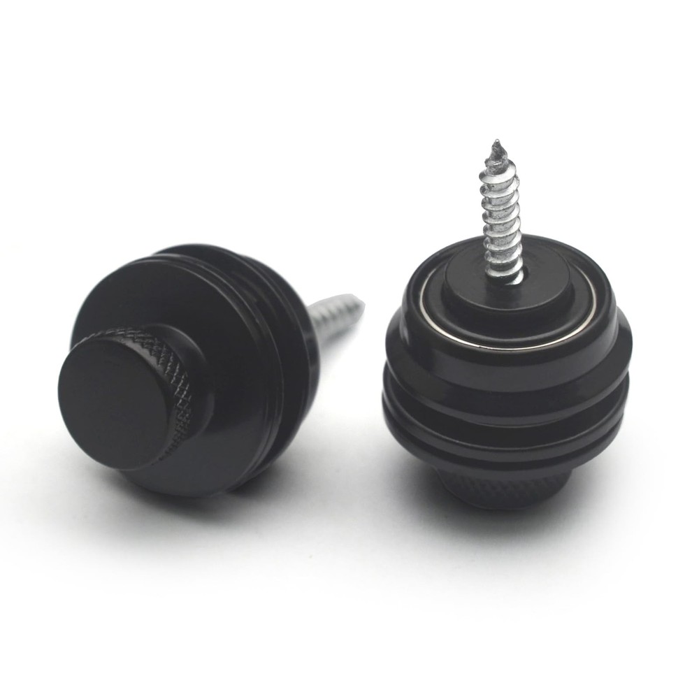 2PCS Guitar Flat Head Strap Button Metal Chrome for