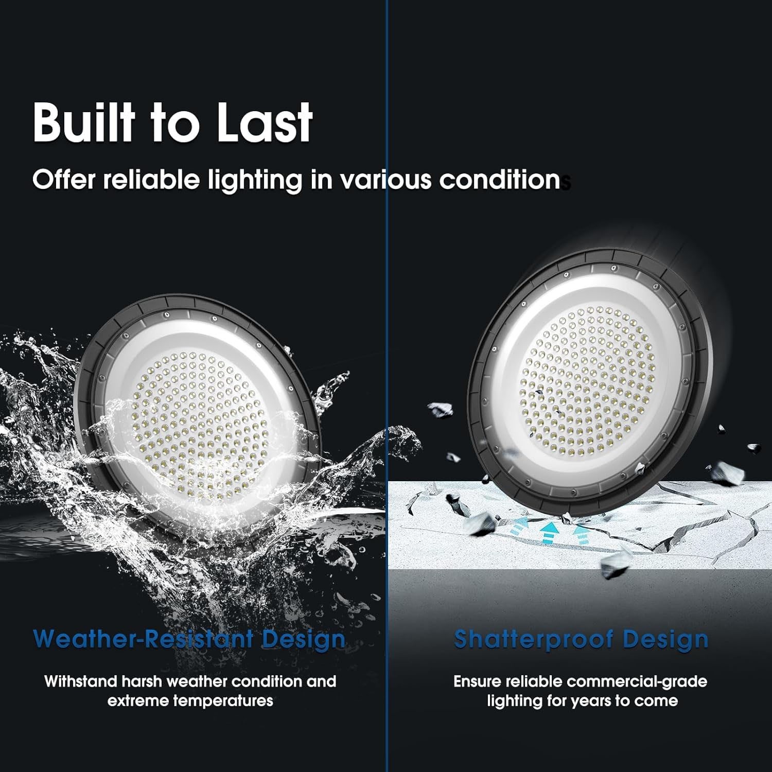 10 Pack 500W UFO LED High Bay Light Industrial Factory Warehouse Shop Commercial