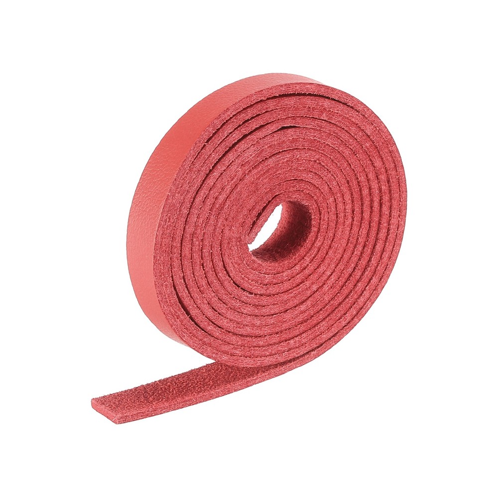 Faux Leather Straps Strip Leather String 0.8cm/0.31" Width, Red