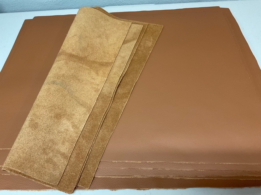 4 Large smooth Leather panels 18" x 24" first Quality SADDLE