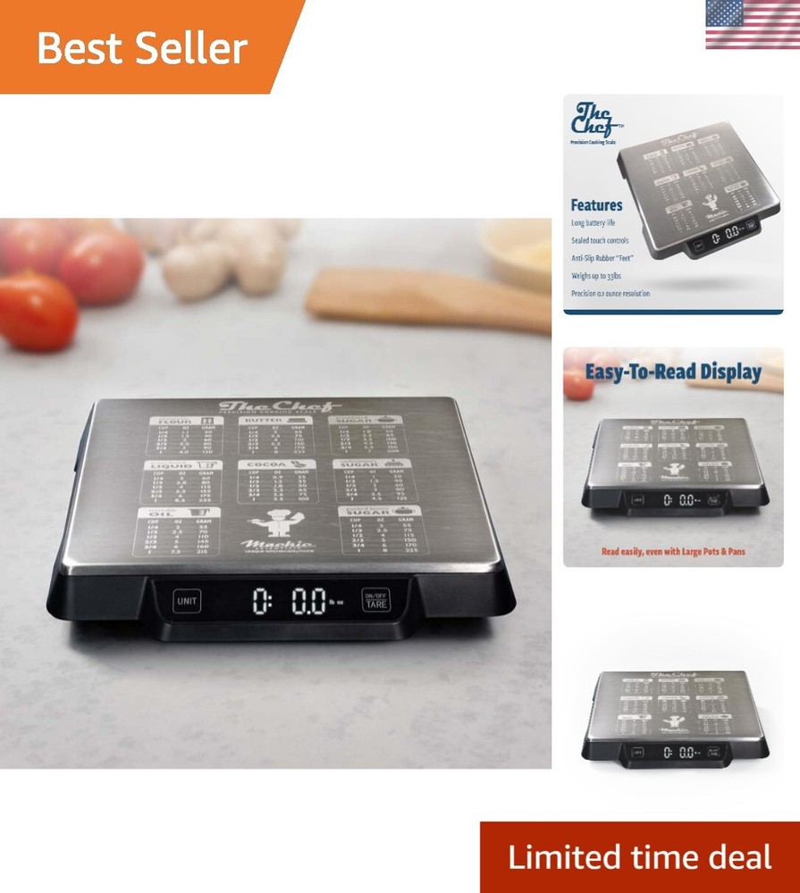 Precision Digital Food Scale - 33lbs, Built-In Conversions & Lifetime Guarantee