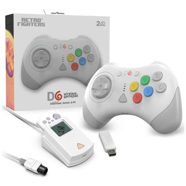 Retro Fighters D6 Wireless Controller  White - Dreamcast, PC & Nintendo Switch