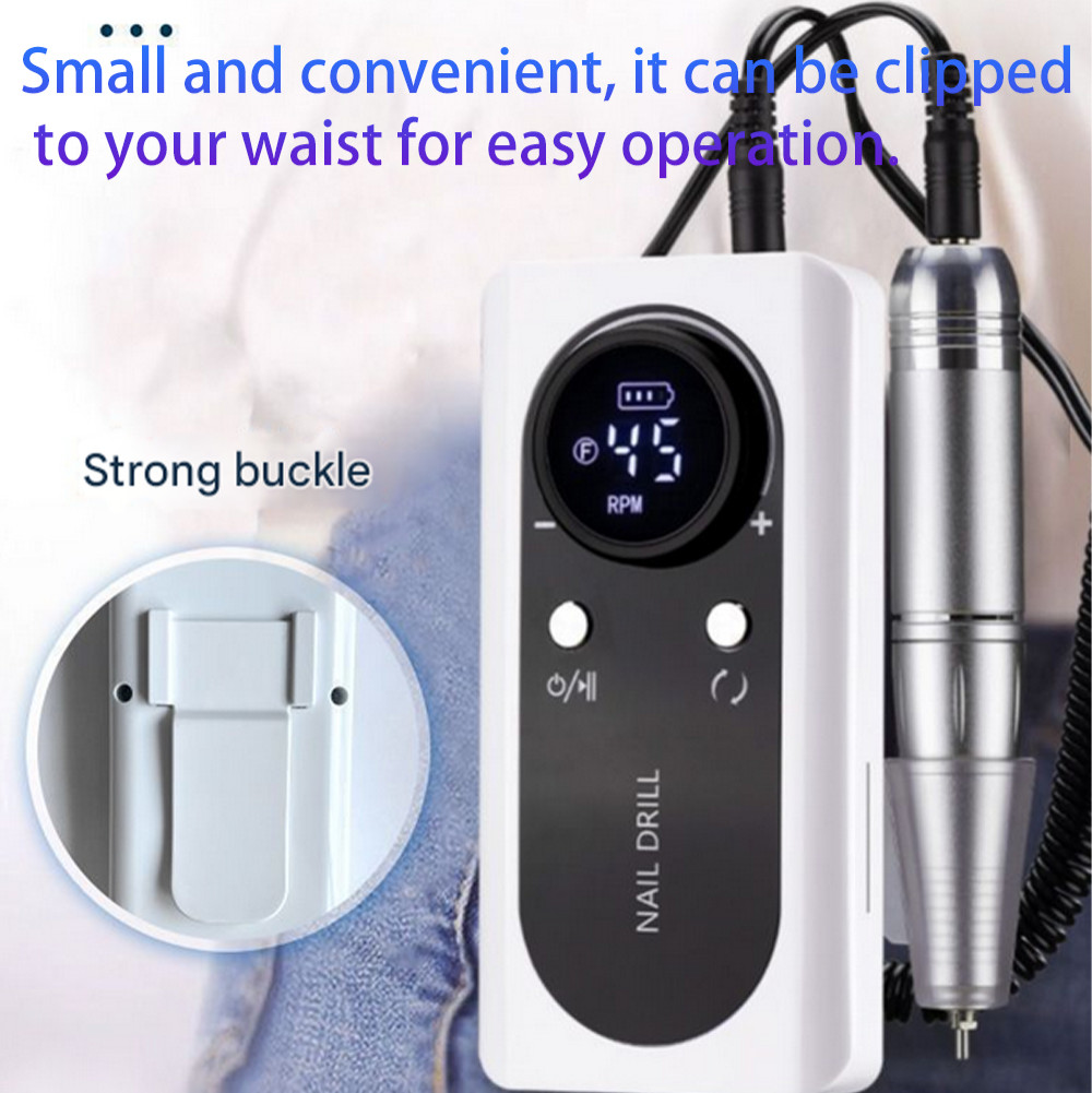 45000RPM Electric Portable Nail Drill Machine Rechargeable Low Noise Sander File