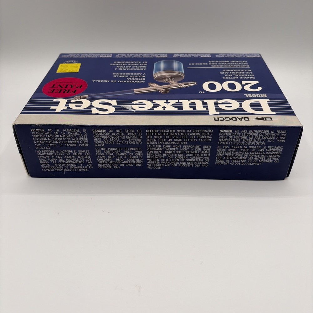 Badger Airbrush Set Model 200-3, Single Action. Missing Propel Bottle.