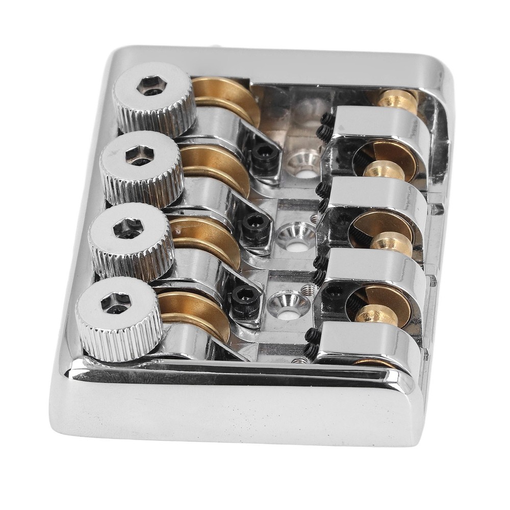 4 String Headless Electric Bass Bridge Alloy Brass Bridge Replacement (Silver )