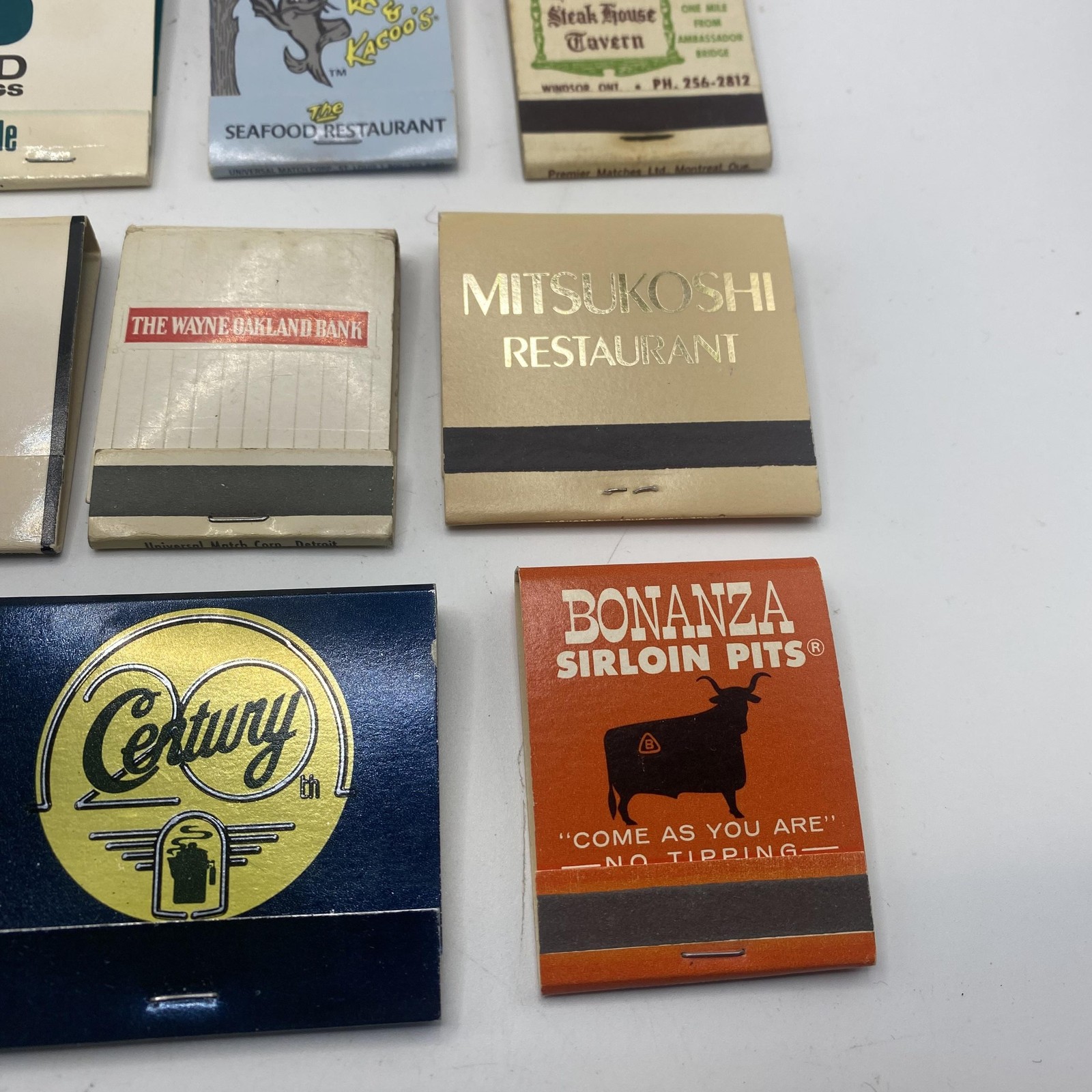 Vintage Advertising Matchbooks Lot 13 Restaurants Banks Auto Fish Market Steak