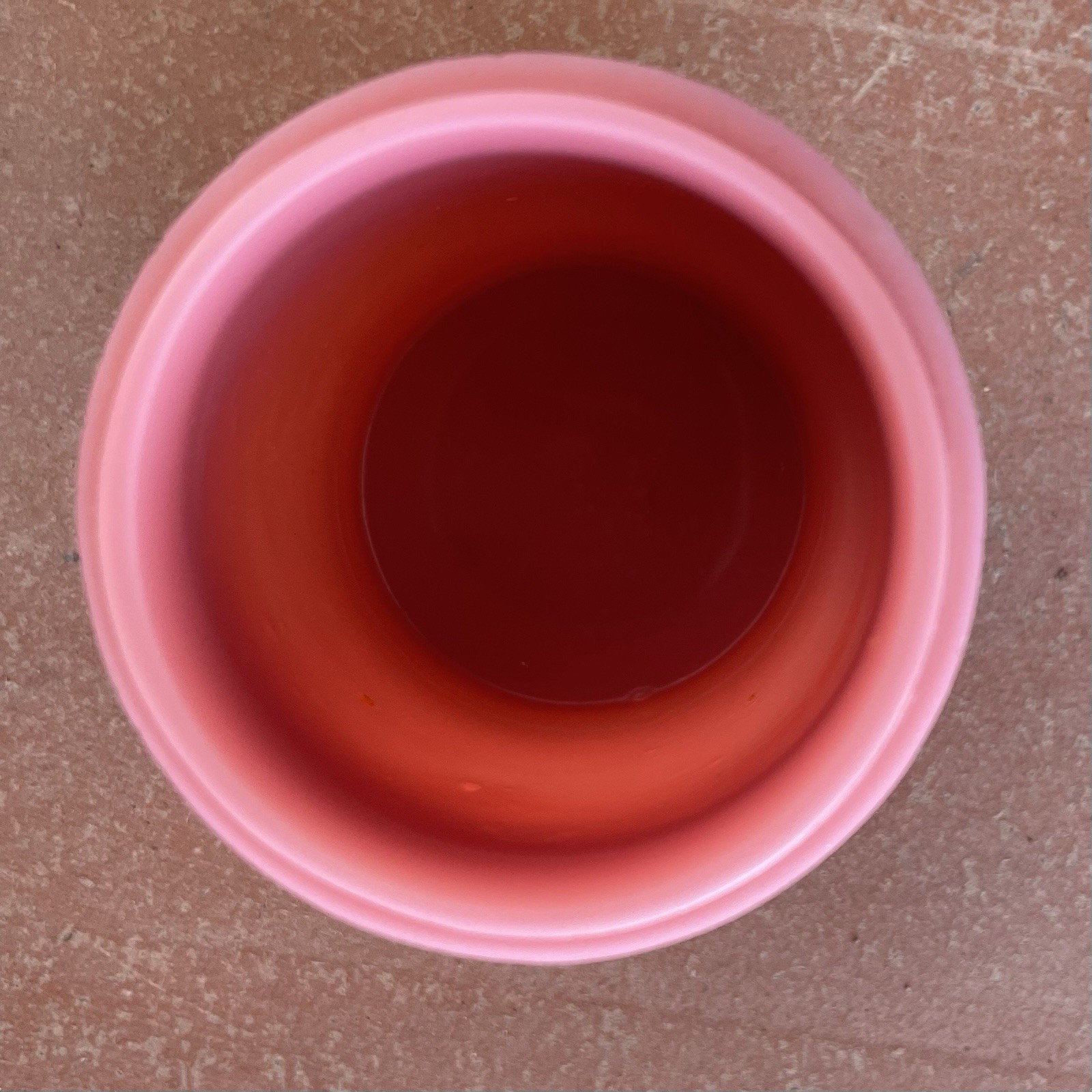 Vintage Chinese Opaque Pink Peking Glass Cup Jar Antique Etched Mark CHINA